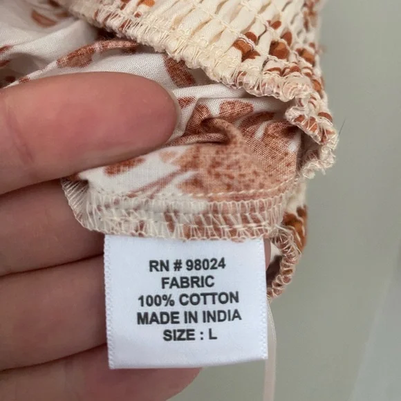 Anthropologie BAILEY /44 Floral Cropped Top with Seashell Straps size large - Picture 7 of 10